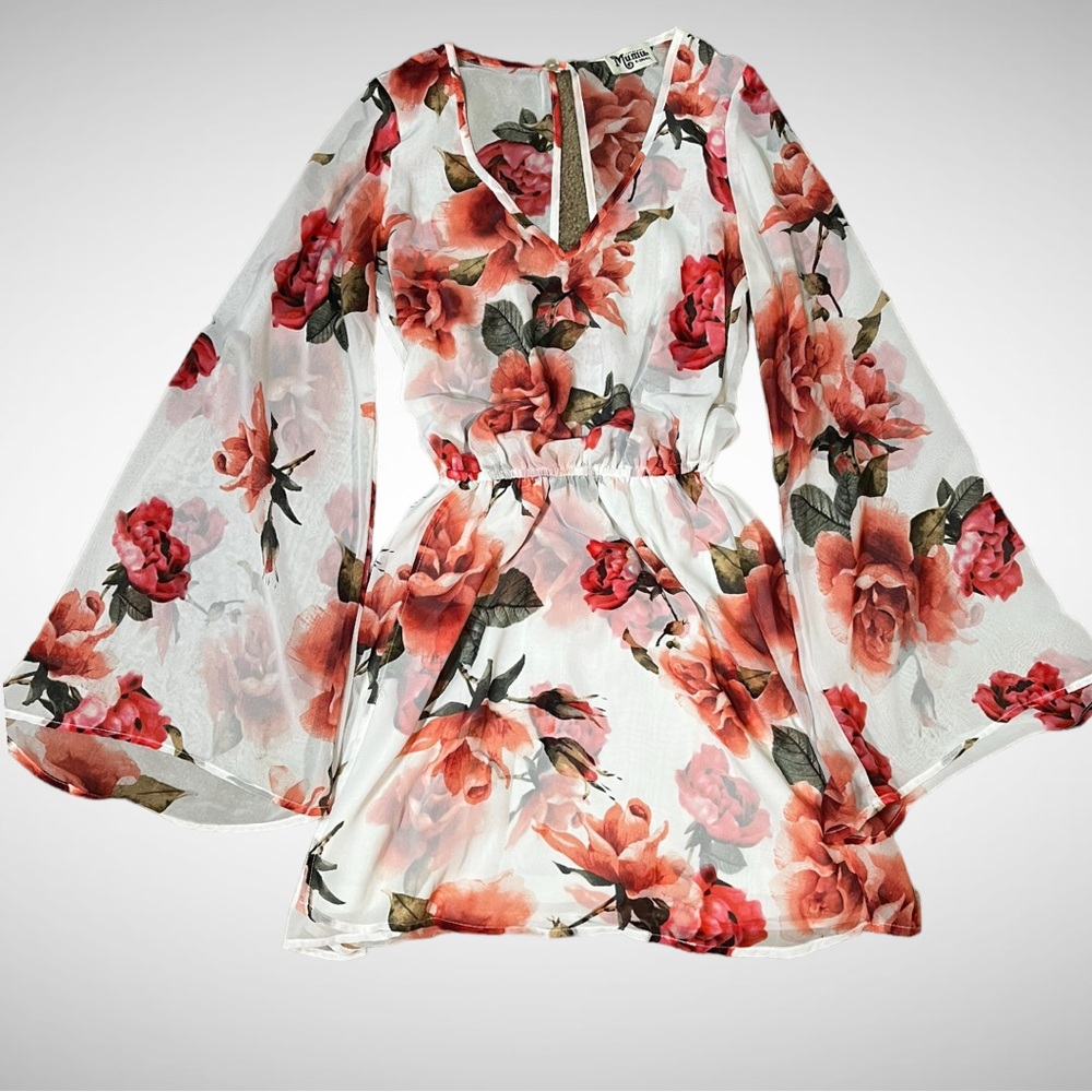 SHOW ME YOUR MUMU Floral Rose Print Runaway Mini Dress XS | EUC
